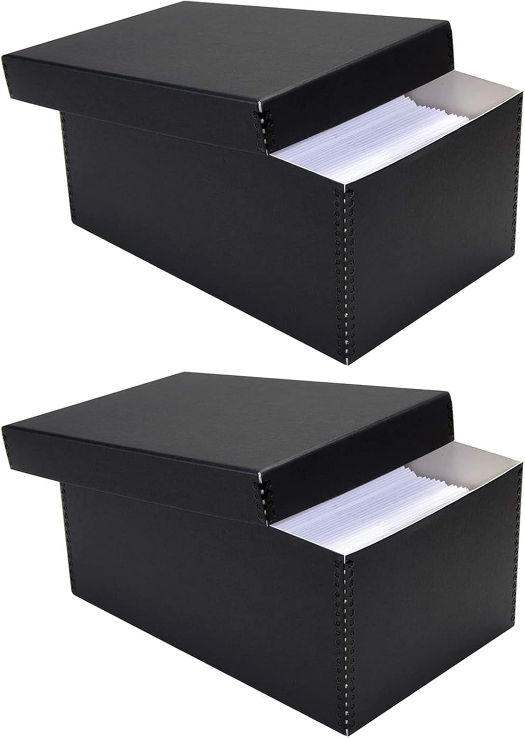 Lineco Archival Photo Storage Box, Holds up to 1100 of 5x7 Pictures, 4x6 Photo Container with Removable Lid. Protect Snapshot, Negatives, Prints, Films, Card, 5"x7"x12", Black : Electronics