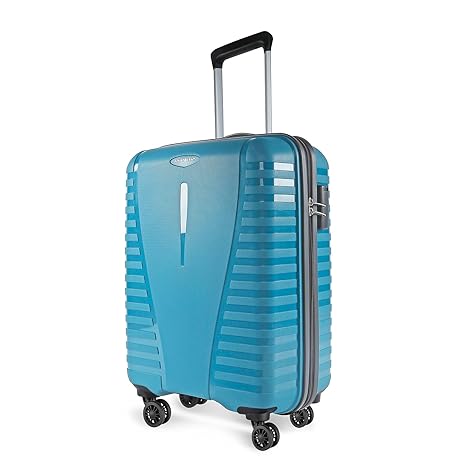 Aristocrat Medium Airpro Check-in 66 Cm() Polypropylene 360 Degree 8 Wheels Trolley Bag for Travel Hard Case Luggage, Lightweight with Combination Lock & Robust Trolley with 7 Yrs Warranty (Teal Blue)