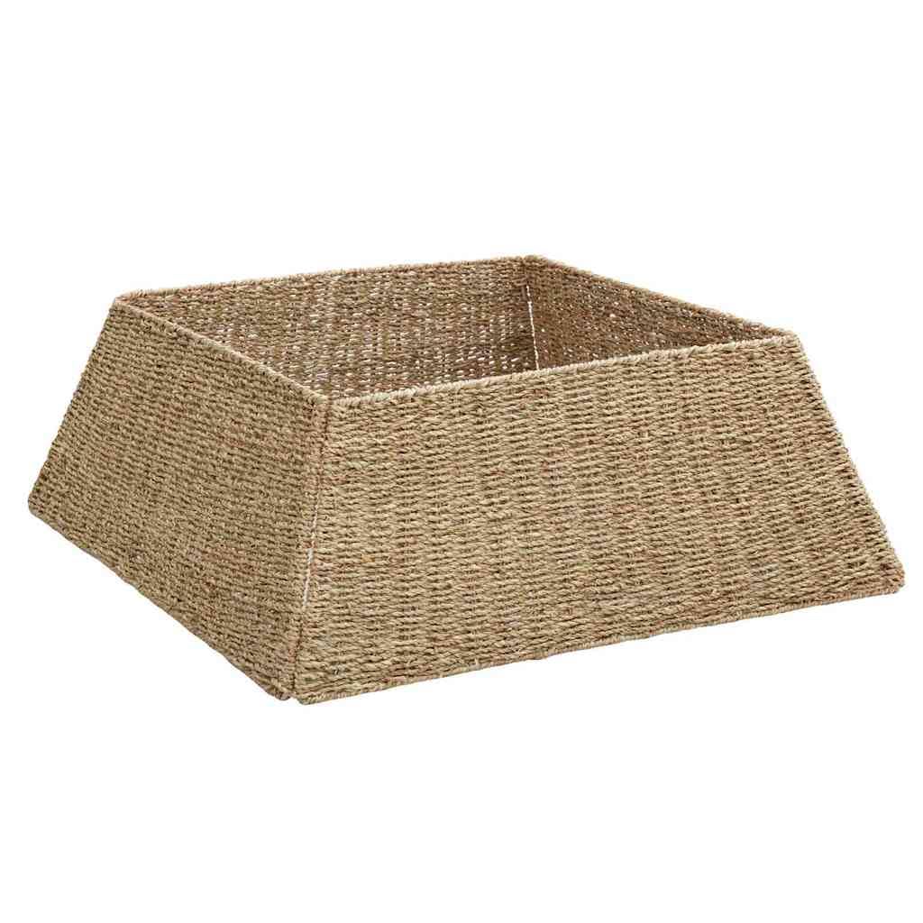 Brązowy kołnierz na choinkę, 70 x 28 cm, z trawy morskiej, stojak na choinkę, dekoracja bożonarodzeniowa do wewnątrz i na zewnątrz, otwór 55 cm u góry