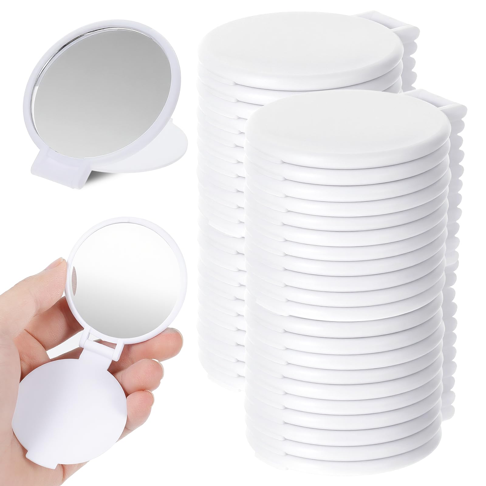 MAQUITA 72 Pieces Compact Mirror Bulk, Round Makeup Mirror for Purse, Mini Folding for Women Girls Travel Daily Use