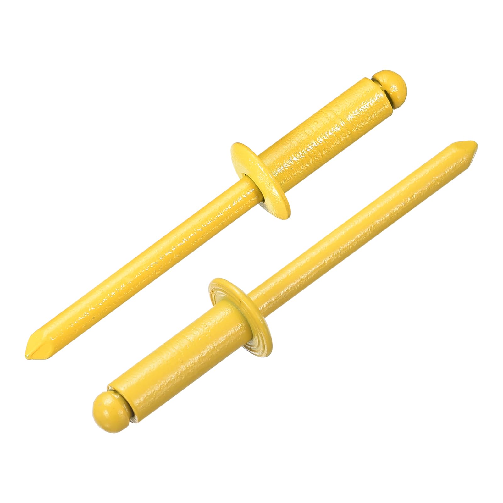 sourcing map 100Pcs 3/16"x1/2" Aluminum Blind Rivets, Aluminum Grip and Steel Mandrel, Dome Head Long Split Rivets for Metal, Furniture, Automotive, Yellow