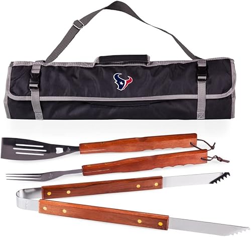 Miniatura 9 de PICNIC TIME NFL 3-Piece BBQ Tote & Grill Accessories Set, Outdoor Gril Set with Case, BBQ Spatula, BBQ Fork, and BBQ Tongs, (Black with Gray Accents)