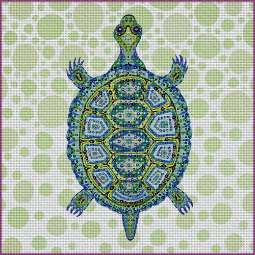 Art Needlepoint Colorful Turtle Needlepoint Kit by Tina Close