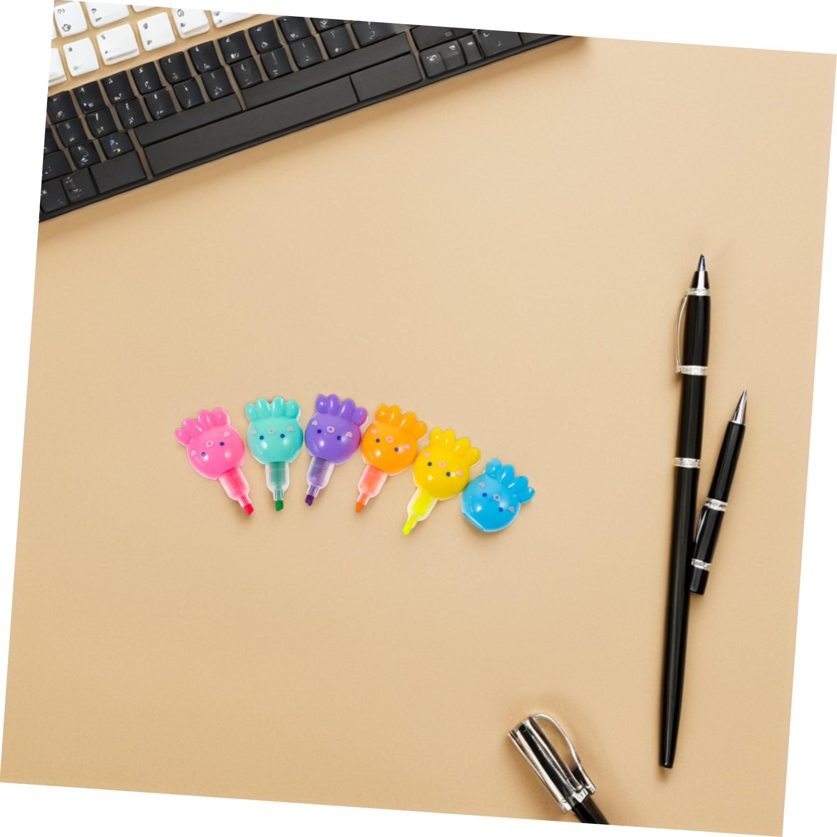 Housoutil 2 Set Penne Evidenziatori Fluorescenti Polpo Mini Impilabili Colori Vivaci per Scrittura DIY Cancelleria per Studenti Scuola e Ufficio