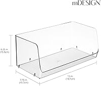 Vista 4 de mDesign - Cesta organizadora de plástico apilable con frente abierto para armarios de cocina, despensa, oficinas, armarios, dormitorios y baños, 15