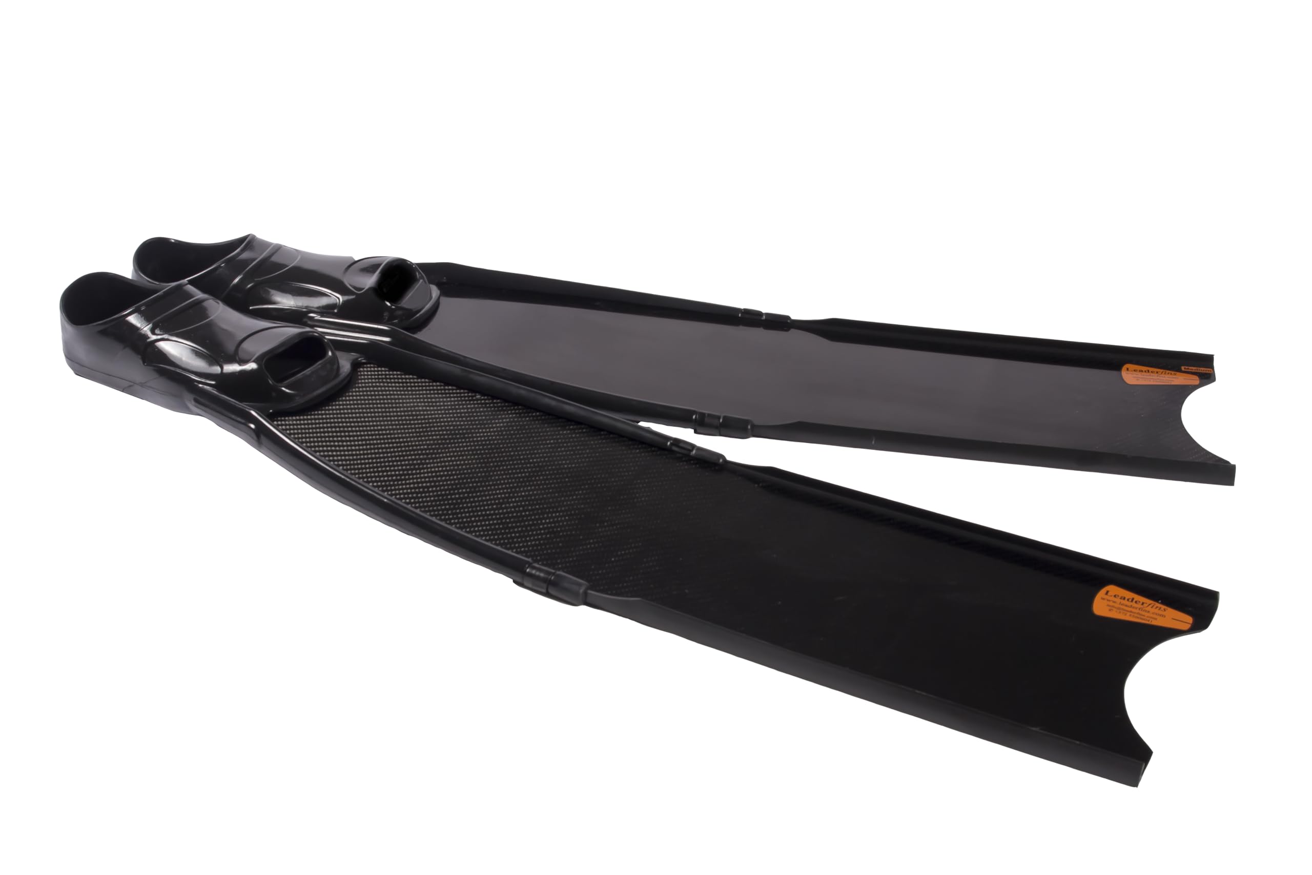 Leaderfins Pure Carbon Fiber Freediving and Spearfishing Fins (EU 47-48 / US 13-14, Medium Stiffness)