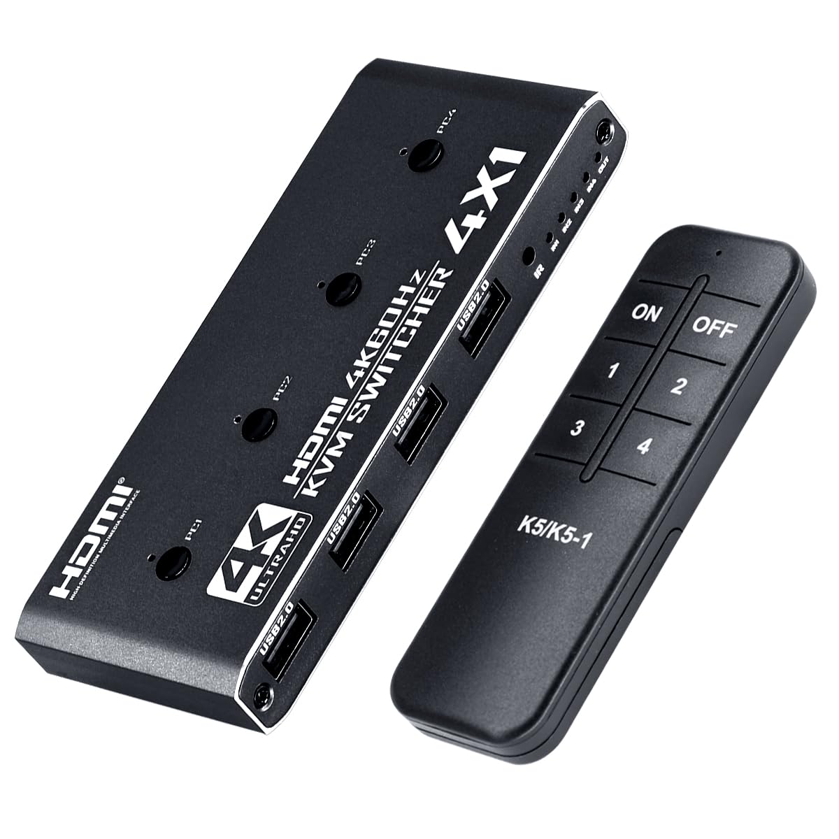 Amazon.co.jp: ELEVIEW KVMスイッチ 4K HDMI USB 切替器 4ポート（PC4