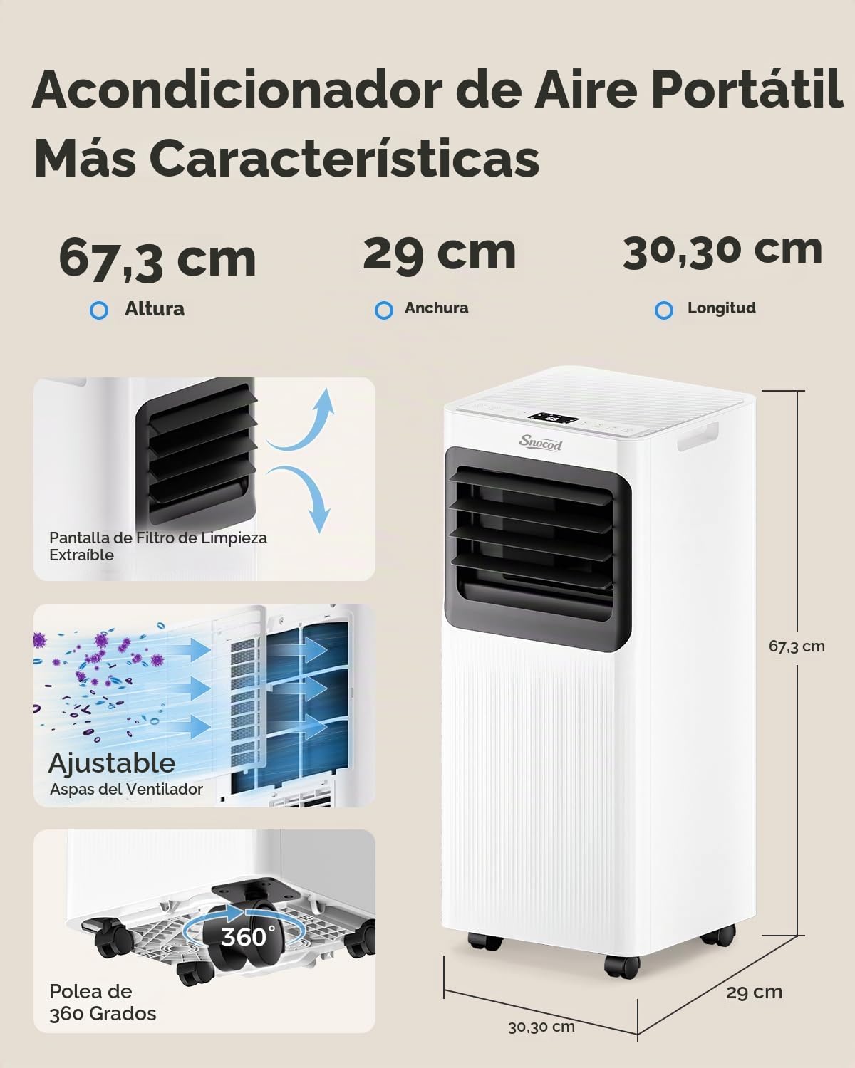 Aire acondicionado portátil 16000 BTU para habitación grande de hasta 750 metros cuadrados Ft., CA inteligente 5 en 1 con aplicación WiFi, control remoto, enfriamiento rápido, deshumidificador