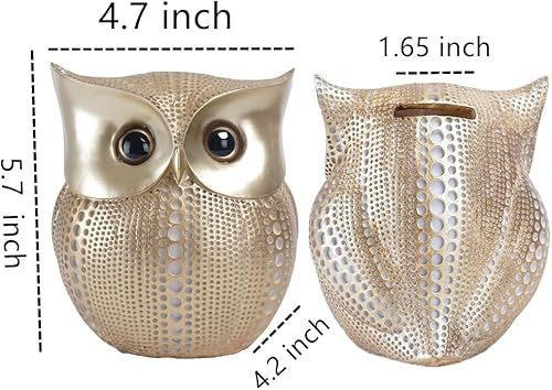 Miniatura 6 de Alcancía para niños, caja de dinero de búho de la sabiduría para ahorrar, bonita caja de monedas de resina kawaii para ahorrar dinero, caja de