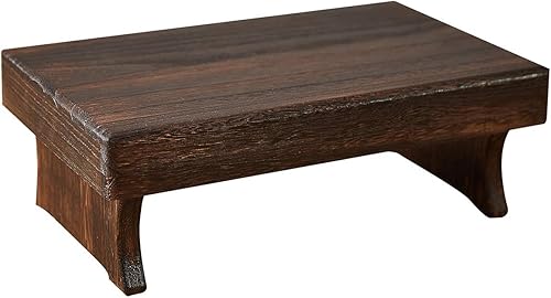 Taburete de madera, taburete de cama rectangular portátil, escalera pequeña para cocina y baño, taburete reposapiés debajo del escritorio, gran