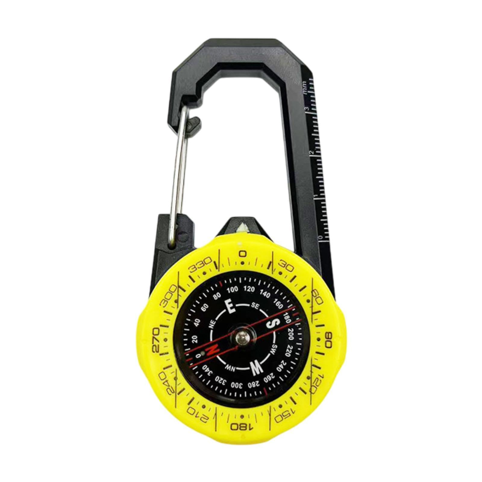 HEAVENGLOW Hiking Compass with Carabiner Clip Compact for Outdoor Sports Hiking Camping Yellow | Compasses & GPS | Hiking Gear | Camping & Hiking | Outdoor Sports-picture-22