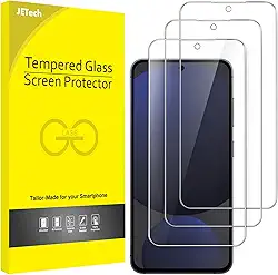 JETech Protetor de Tela para Samsung Galaxy S24 FE, Filme de Vidro Temperado, Compatível com ID de Impressão Digital, HD Claro, Pacote com 3