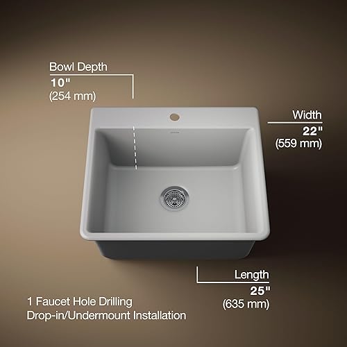 Miniatura 3 de Kohler 28003-1-CM4 Kennon - Fregadero compuesto de lavabo doble, color gris mate