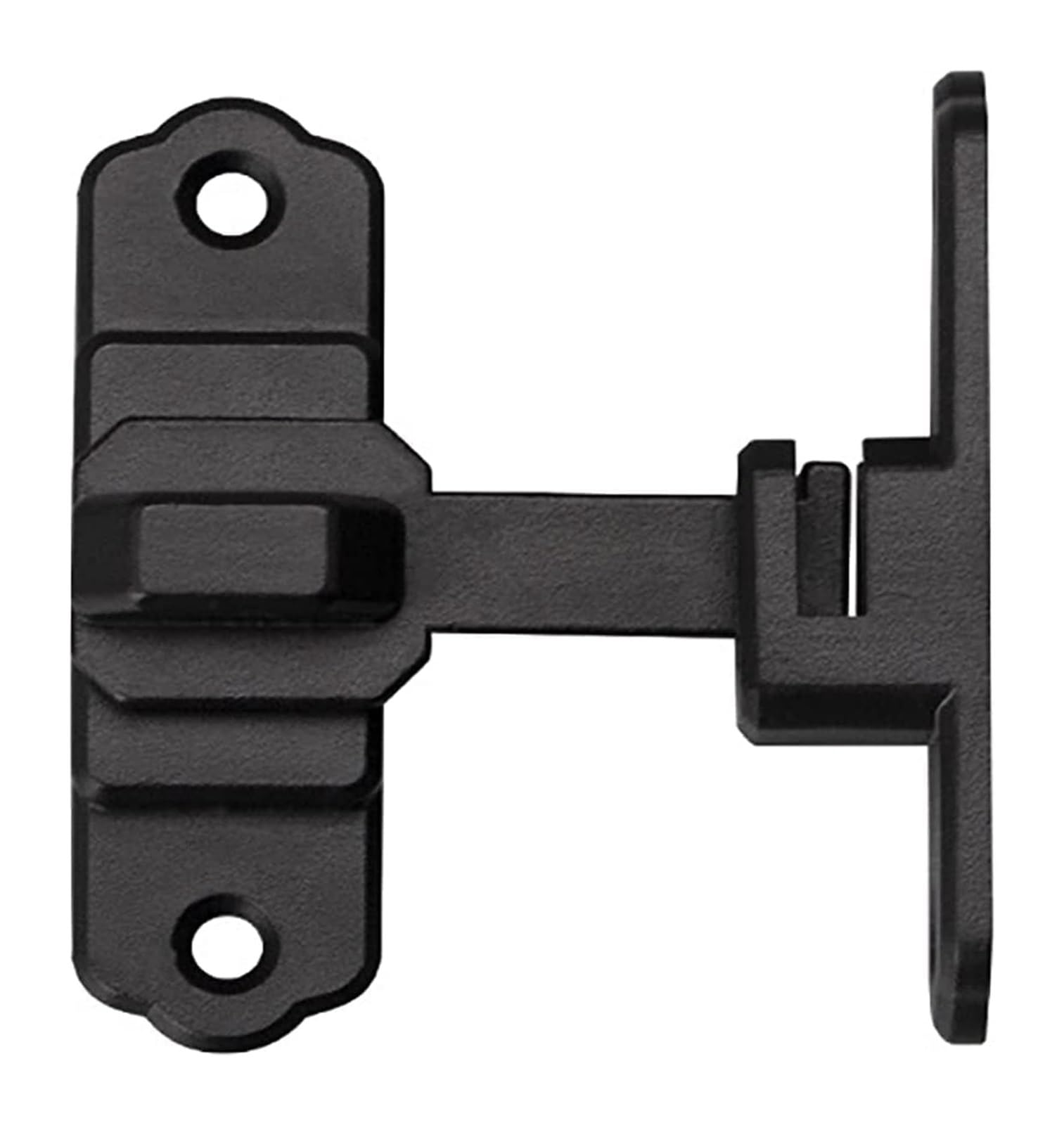 Rotate Bolt Latch Lock, Stainless Steel Sliding Bolt Door Latch for Cabinet, Gate, Fence Black and Silver(Black Short)