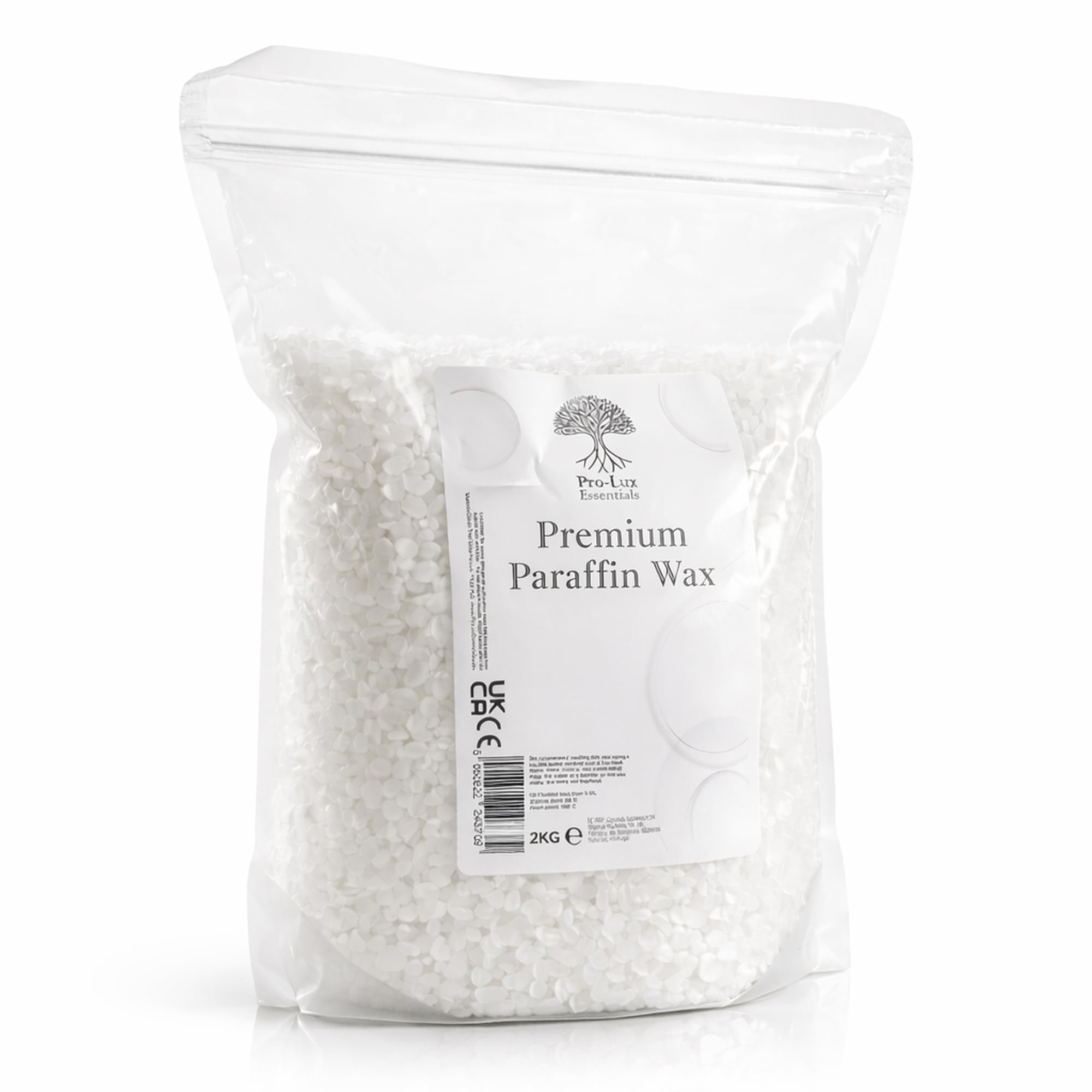 Eco-Lux Essentials Premium Paraffin Wax Pellets, Fully Refined Odourless Wax for Candle Making, Wax Melts, Beauty Therapy & Craft Use, Clean Burning Easy Melt Pellets (2KG)