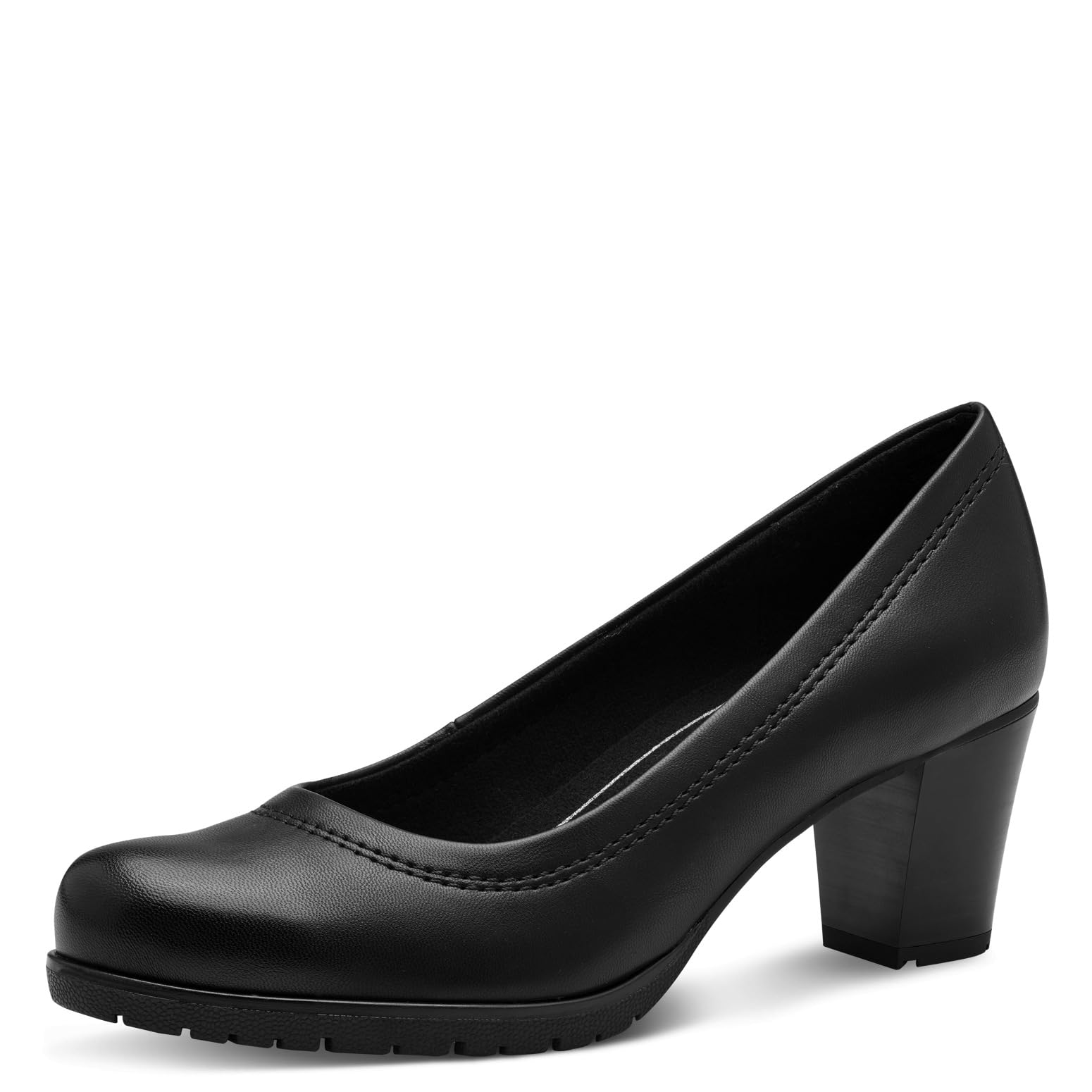 Jana Women’s Pumps with Block Heel Vegan, Black, 6,5 UK