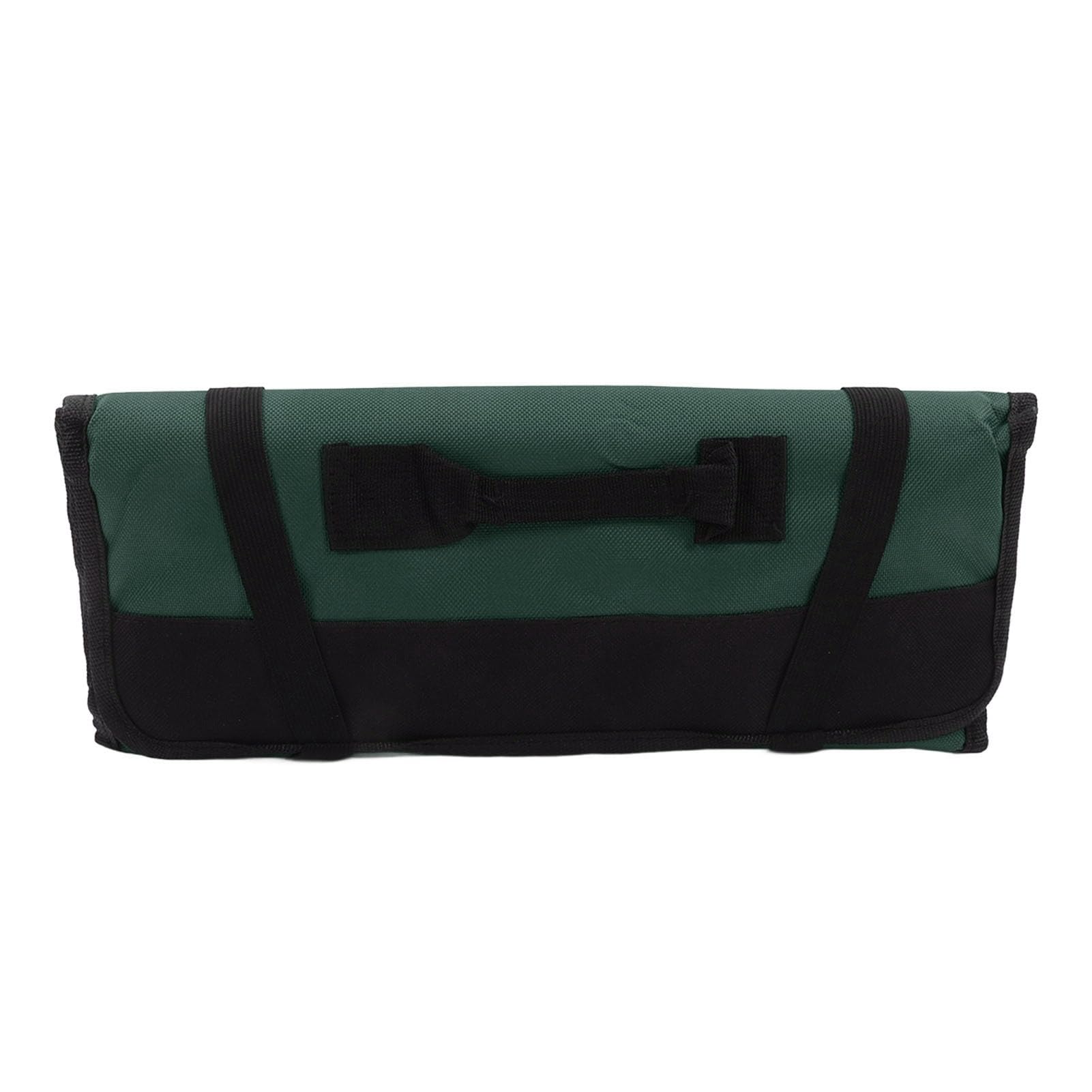 Multifunctional Tool Roll Bag Thickened Oxford Cloth Tool Roll Up Pouch for Overlanders Mountain Bike (Green)