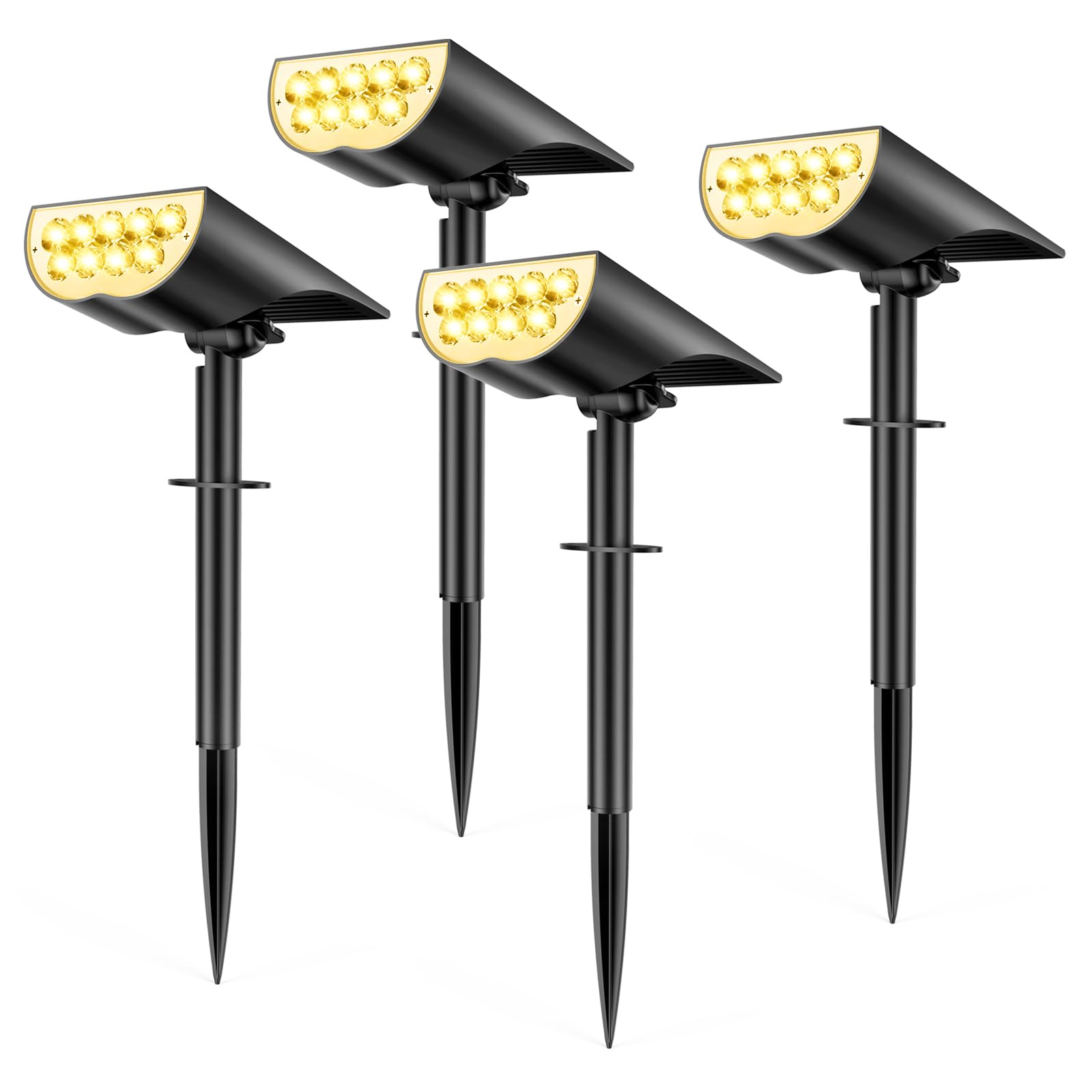 Solar Lights Outdoor Waterproof IP65, 3 Lighting Modes Solar Spot Lights Outdoor, landscape lighting for Garden Yard Pathway Decor, Outdoor Decor, Warm White 4 Pack