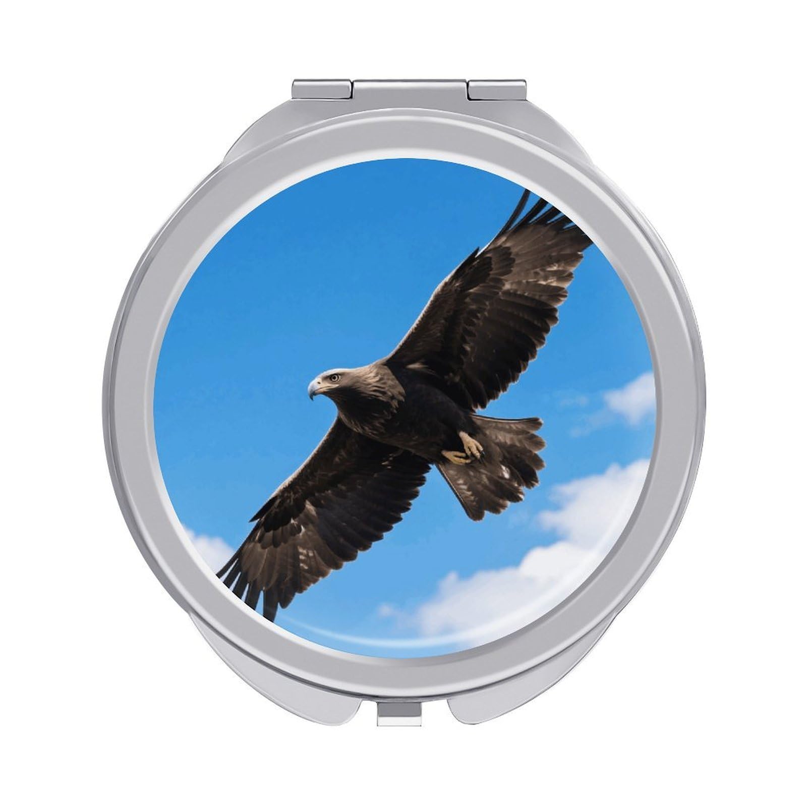 VstaDank Eagle in The Sky Travel Makeup Mirror Fashion Folding Handheld Pocket Mirrors Portable Cute Mini Mirrors Round Compact Mirror for Purse Handbag& Gift Home Outdoor Use