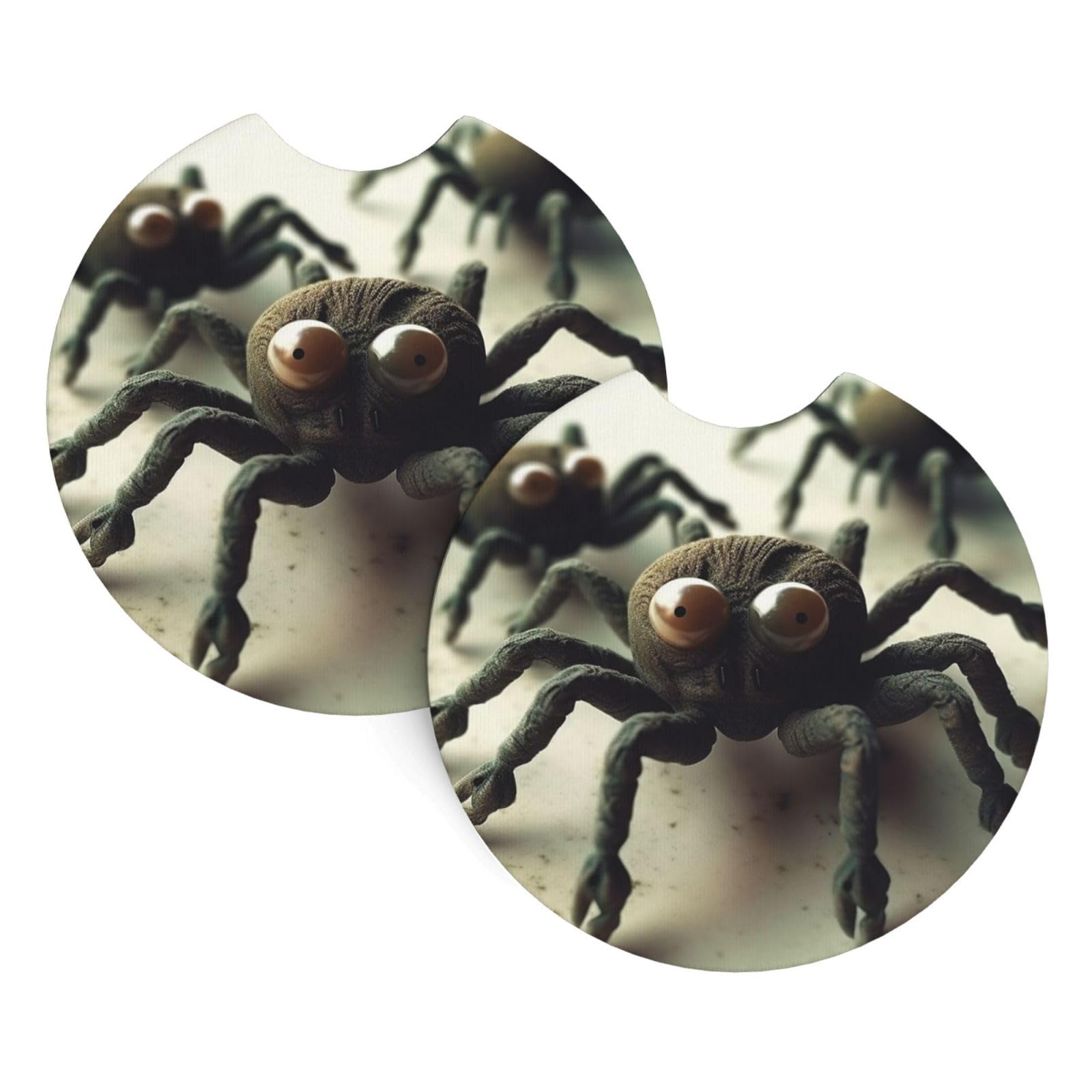 2 Pack Car Coaster for Cup Holders Funny Spider Car Cup Coaster 2.7" Neoprene Non-Slip Automotive Cup Mat Universal Auto Car Interior Accessories for Women Men Cup Pad