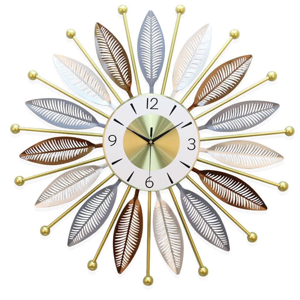 SaryEdge Metal Clock Round Nordic 3D Wall Clock Art Mute Decorative Living Room and Dining Room,A-70 * 70CM,A-70 * 70CM,A-70 * 70CM