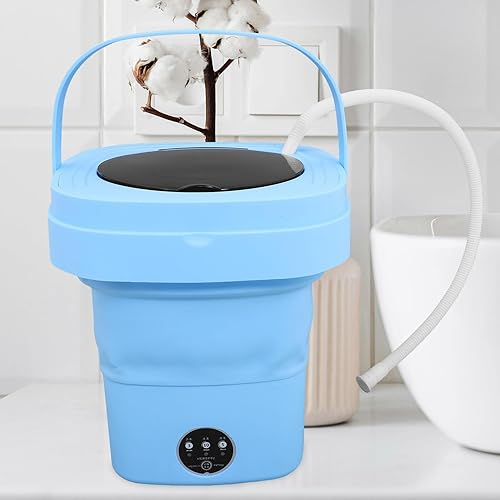 Miniatura 5 de Gadpiparty Lavadora plegable portátil con capacidad de lavadora compacta para apartamentos, caravana, viajes, camping, con limpieza potente de alta