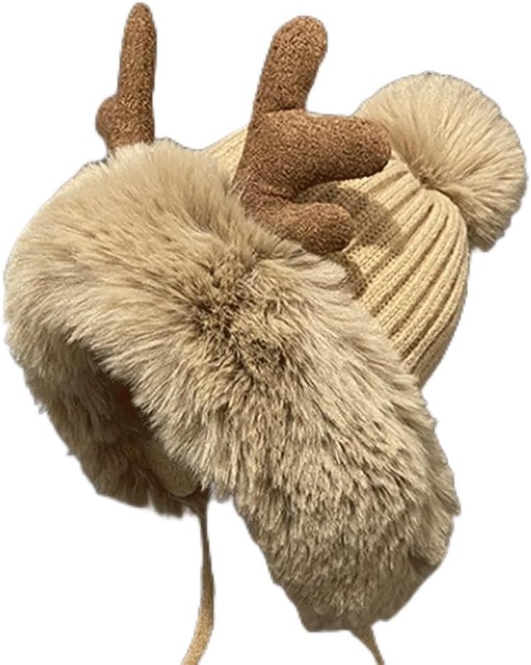 Christmas cute ball lace female Japanese winter warm plus velvet earmuffs