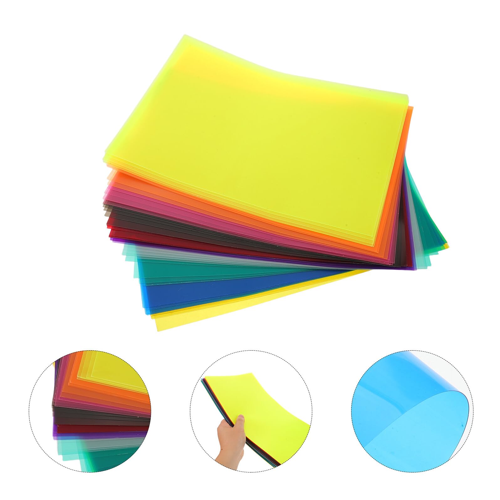 Zerodeko 50 Blatt Farbige Zellophanfolie Transparent Bastelfolie Für Lichtspiele Dekorative Verpackung Bastelbedarf Kindergarten DIY Kunstprojekte