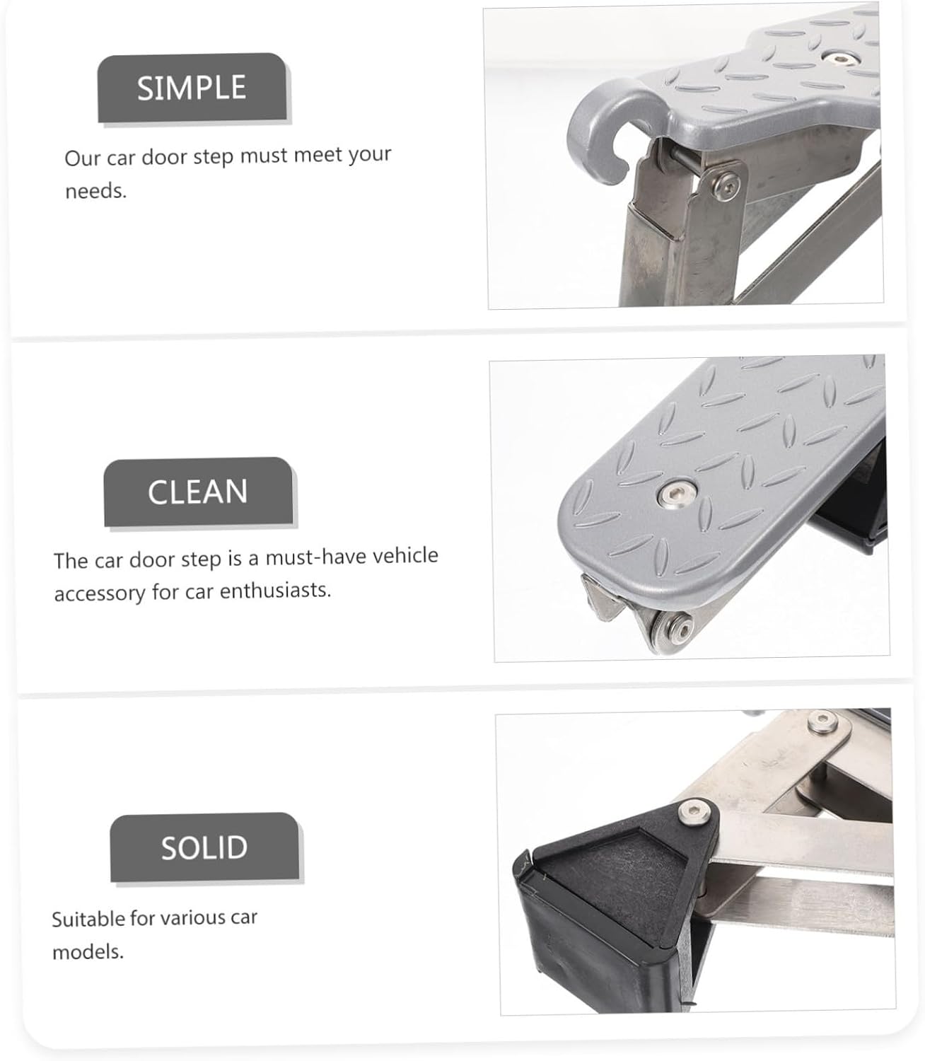 GLEAVI Folding Step Rails for Trucks Aluminum Alloy Car Step Accessory SUV Accessories