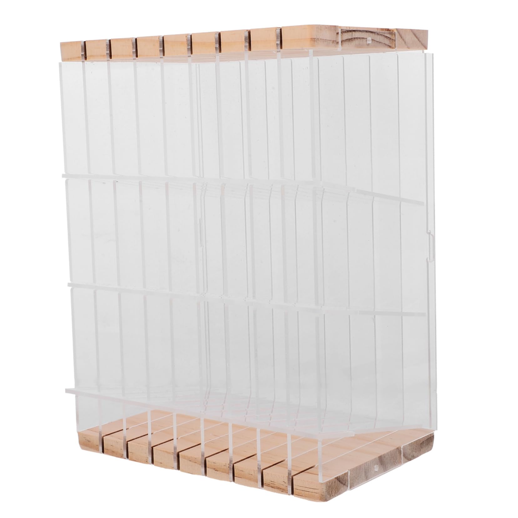 LALAFINA Multifunktionaler Stiftehalter 108 Stifte aus Acryl und Holz mit Fächern Je Regal Sicher Abgerundete Kanten für Schreibtisch und Büro