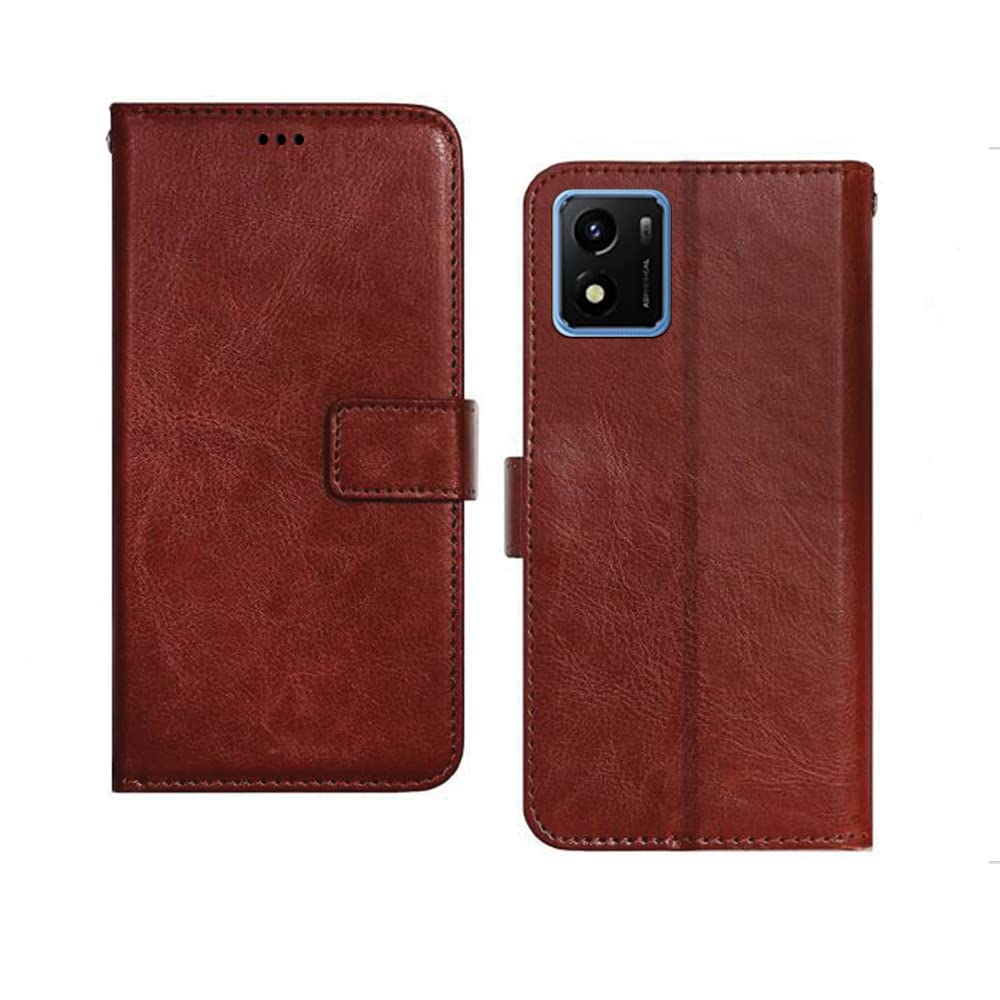 Inktree Vivo Y01 Flip Case | Premium Leather Finish Flip Cover | with Card Pockets | Wallet Stand |Complete Protection Flip Cover for Vivo Y01 - Brown (B0B5NKGFLW) Amazon Price History, Amazon Price Tracker