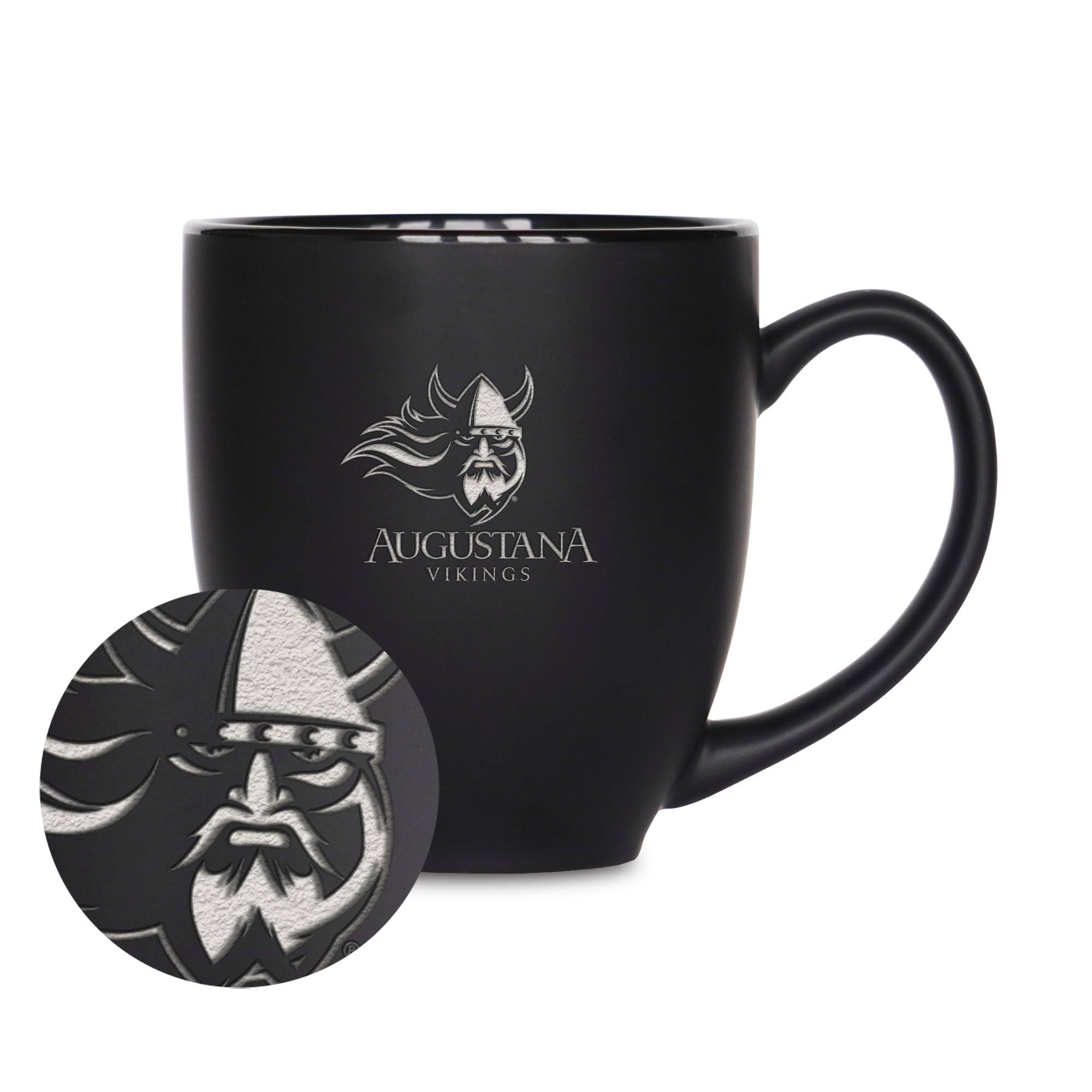 Tasse Augustana SD Vikings anti-décoloration en céramique gravée laser noir mat 445 ml