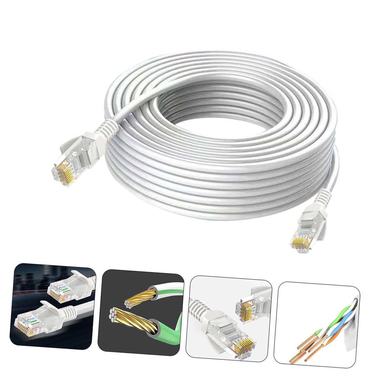 Cavo di Rete Cat5e Gigabit Bianco per Router e Computer