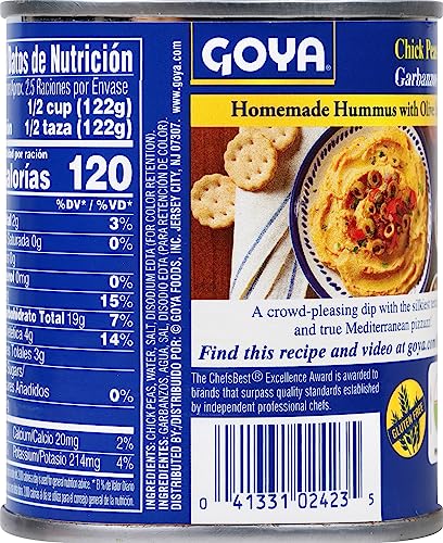 Image of Goya Foods Chick Peas, Garbanzo Beans, 10.5 Ounce (Pack of 24)