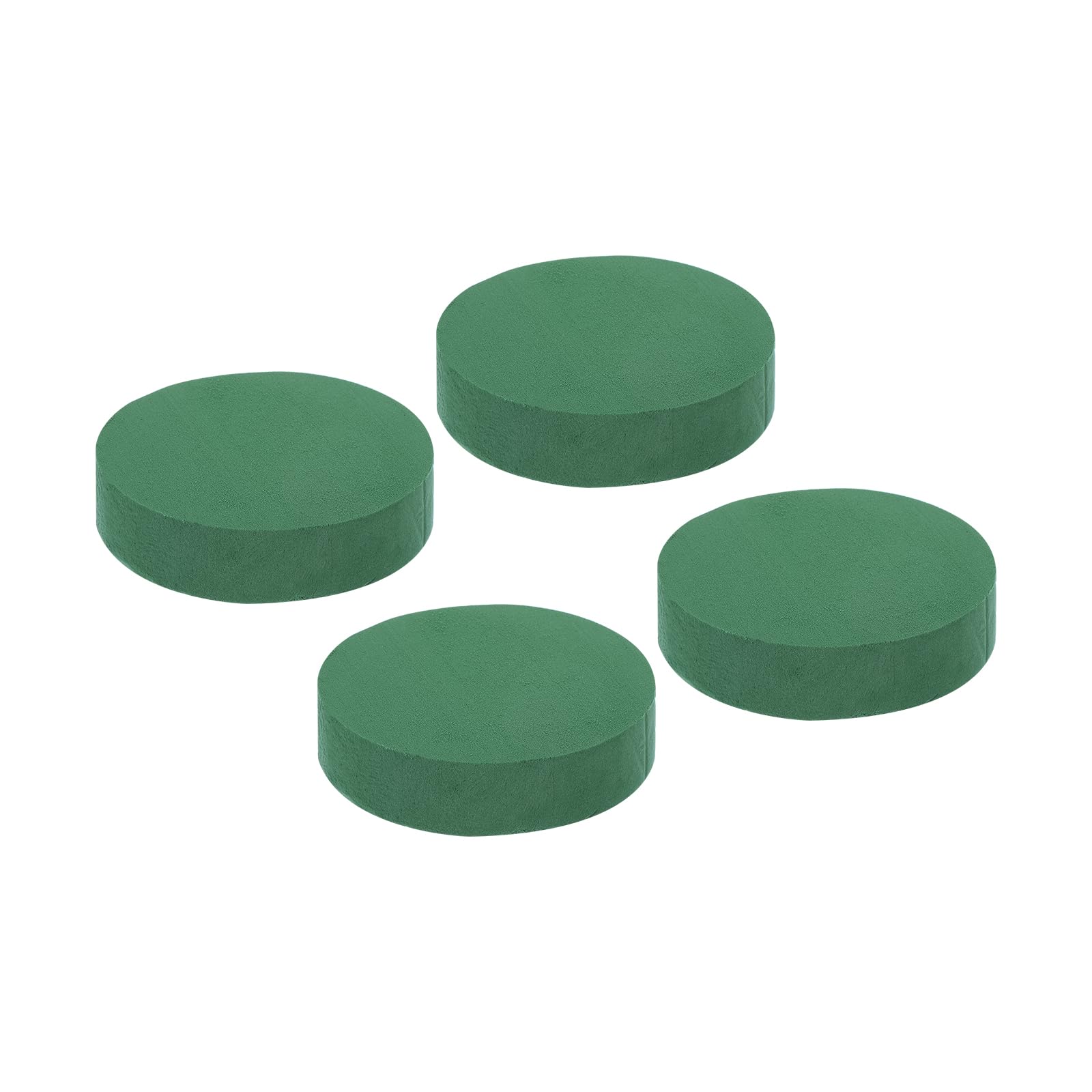 PATIKIL Bloques de Espuma Floral Redondos de 6.5"x1.6" Paquete de 4 Bloques de Barro Húmedo y Seco para Arreglos Florales Frescos y Artificiales Verde