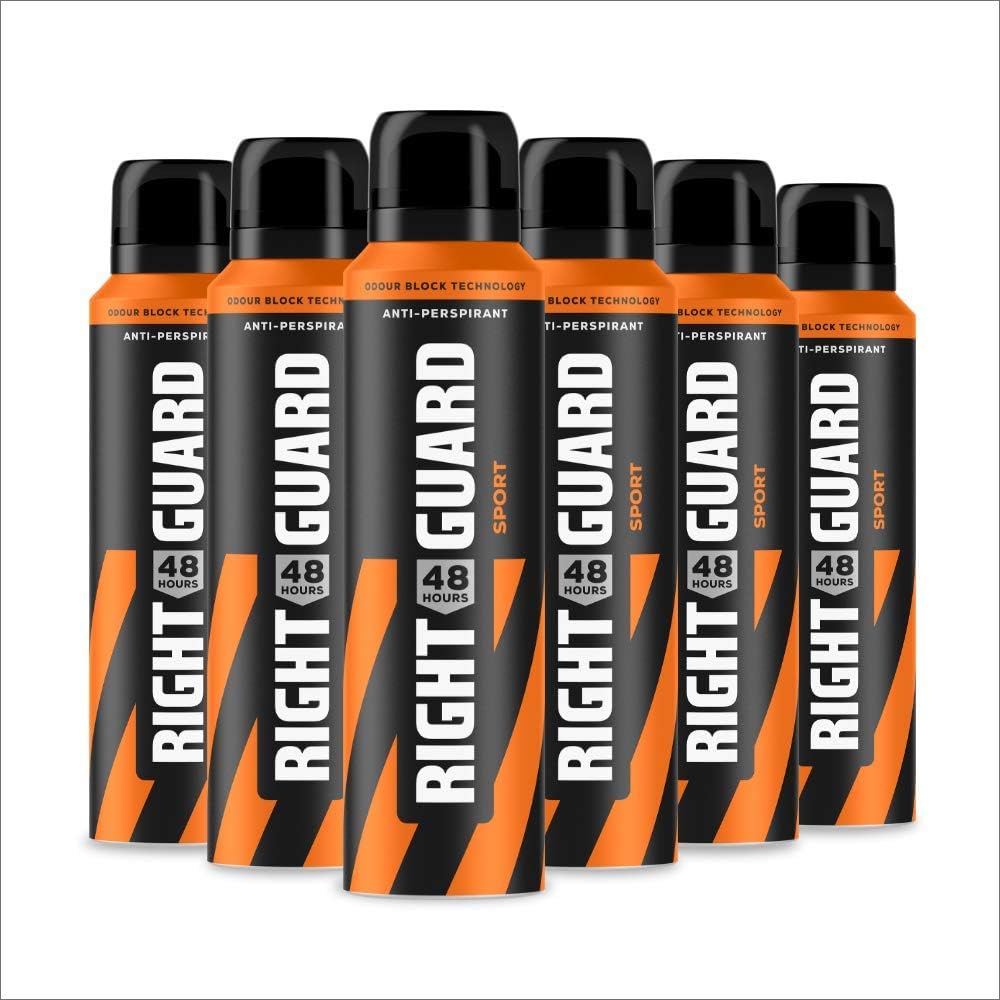 Right Guard Total Defence 5 Sport Anti-Perspirant Aerosol Deodorant 150 ml - Pack of 6