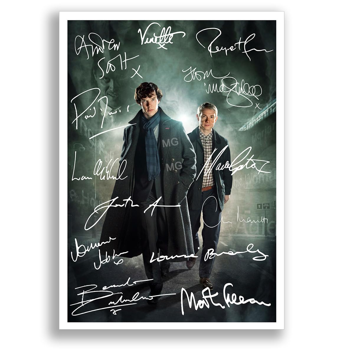 Sherlock Full Cast Signed Autograph Signature A4 Poster Photo