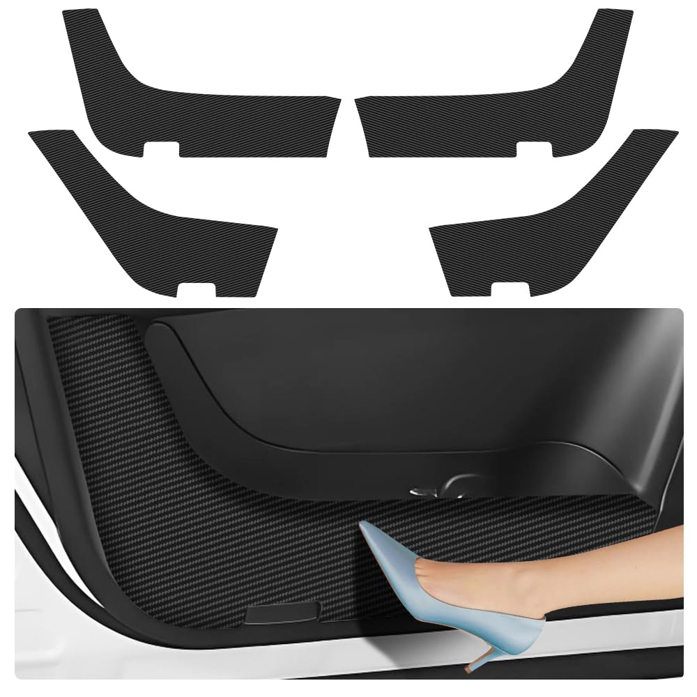 Car Door Anti Kick Pad for Nissan Armada 2017-2024 ，Infiniti QX80 2011-2024 Accessories Carbon Fiber Style Leather Sticker Door Sill Protector Cover