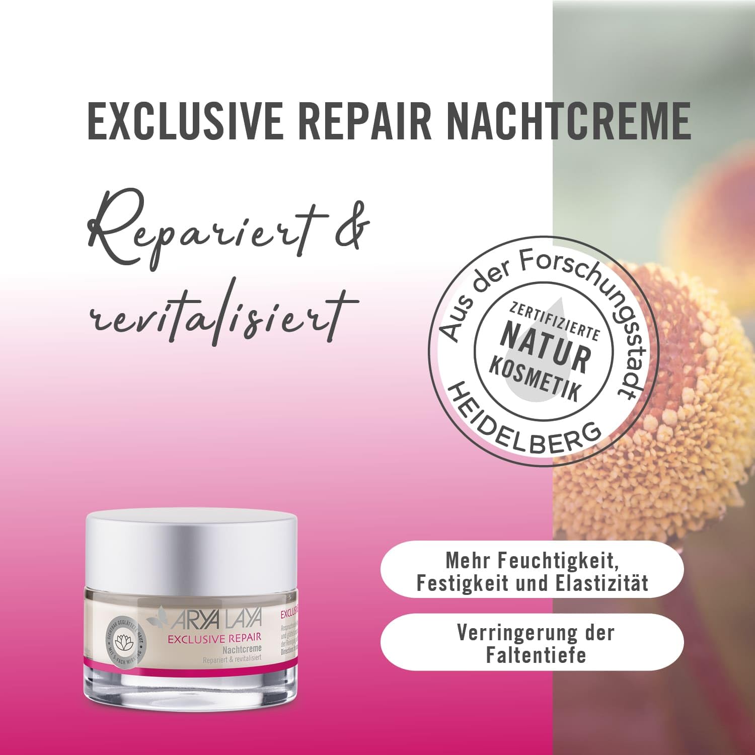 ARYA LAYA Exclusive Repair Kombipack, Tages- & Nachtcreme, je 50 ml | 5-fach Anti-Aging Wirkung - weniger Faltentiefe, mehr Feuchtigkeit, Festigkeit, Elastizität & Glätte, vegan