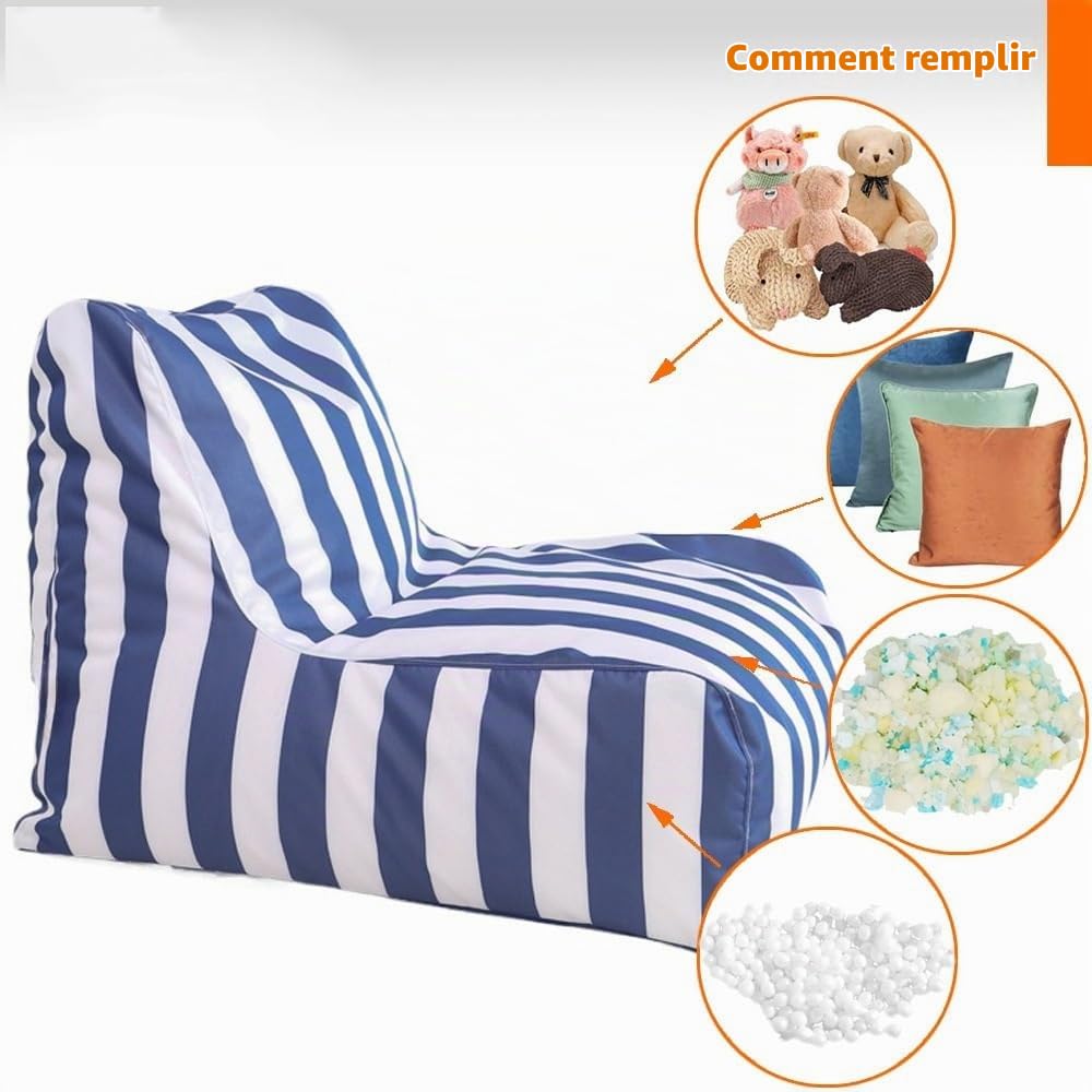 SXBCyan Pouf Flottant for Piscine sans Remplissage - Pouf Flottant for Piscine - Grand Fauteuil Poire Confortable for Extérieur Et Intérieur - Pouf De Plage À Rayures for Extérieur Et Extérieur(Red)
