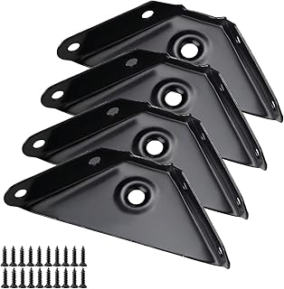 4Pcs Corner Braces Joint Trapeziform Angle Code Brackets Corner Brace Support Bracket Fastener，Furniture Shelf Support Joint Fastener for Desk Chair Cabinet (Black)