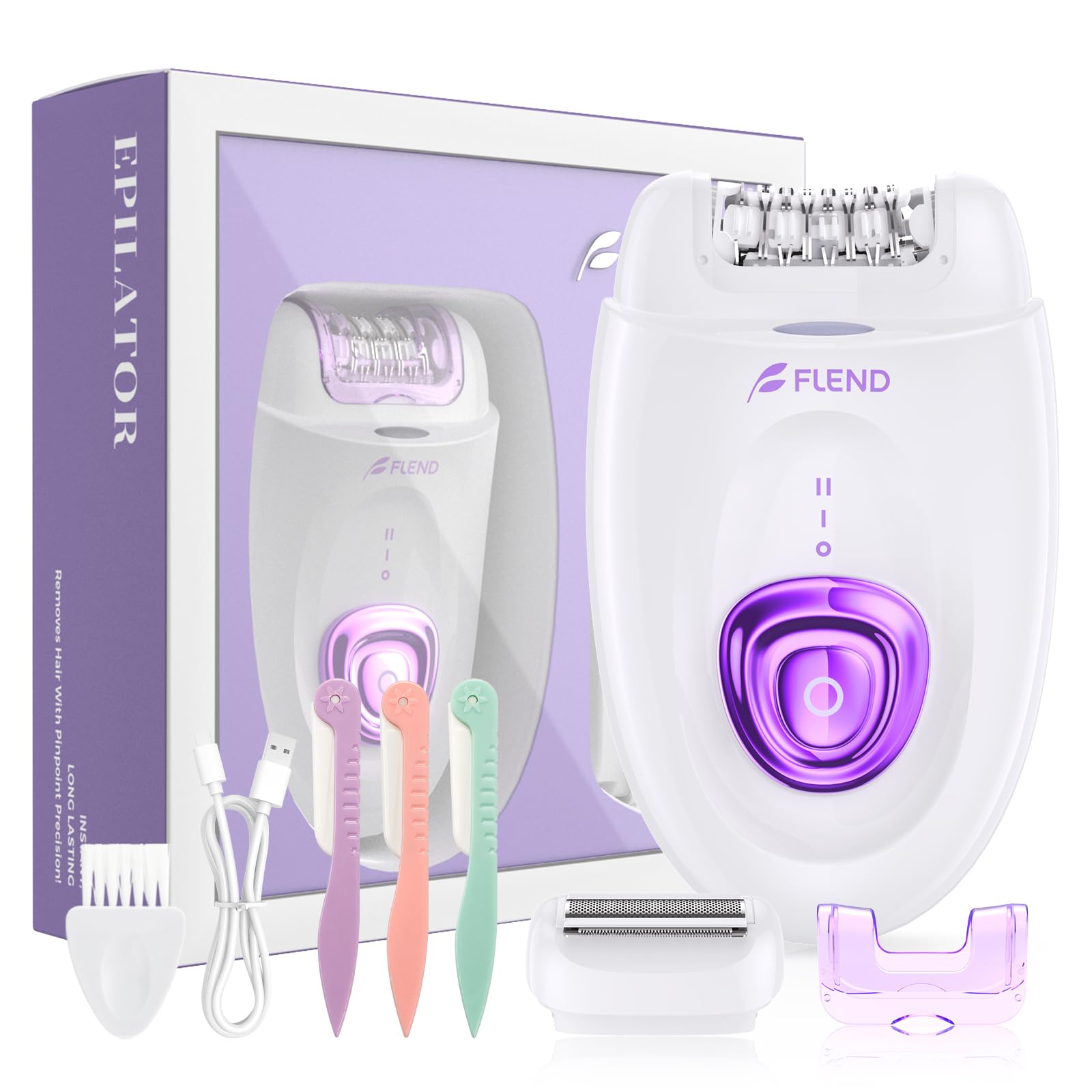 Epilatore silenzioso per donne, 2 velocità, dispositivo di depilazione facciale con design silenzioso, epilatore ricaricabile senza fili, per donne, viso, gambe, bikini, braccia, gambe