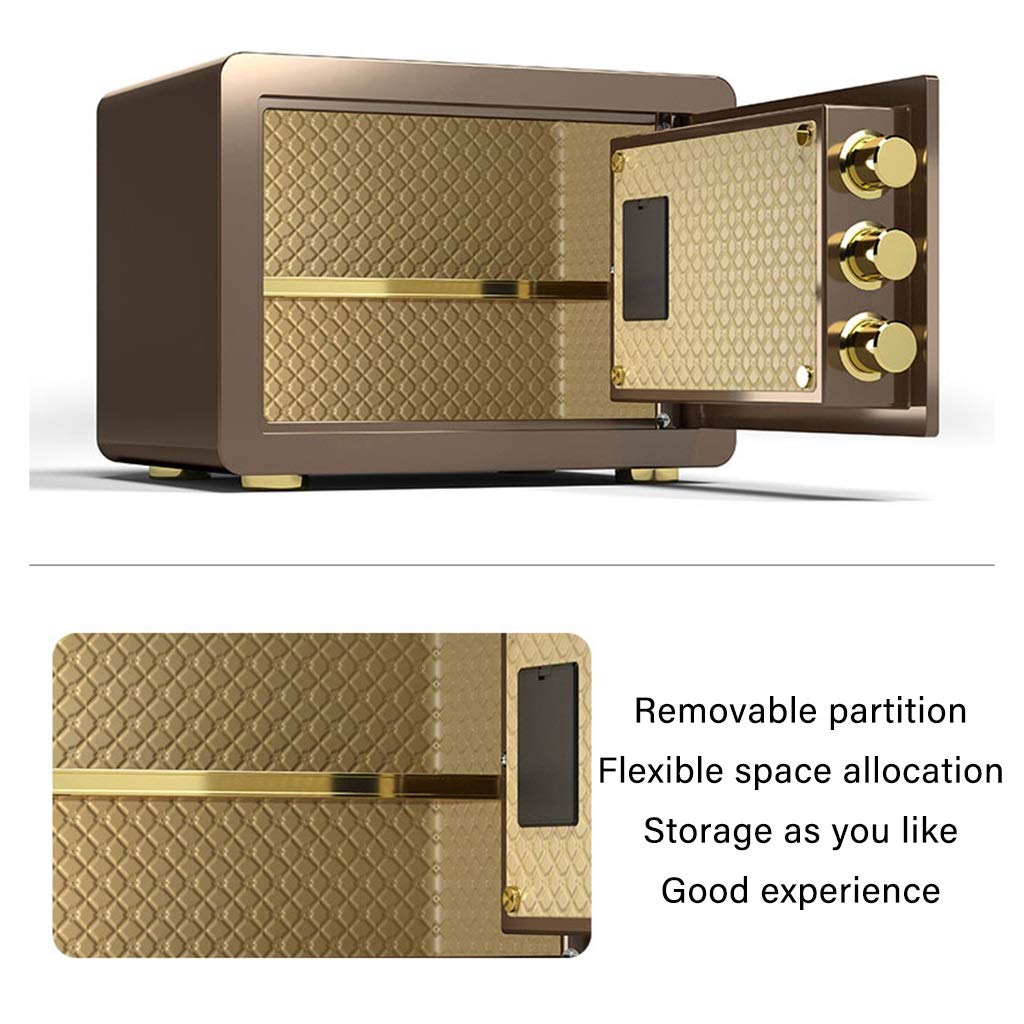 Cajas Fuertes Contraseña Antirrobo a Domicilio Seguro, Pequeña Caja de Seguridad Digital para Almacenar Documentos, Datos Informáticos, Certificados Gabinete De Seguridad (Color : Gold, Size : 25)