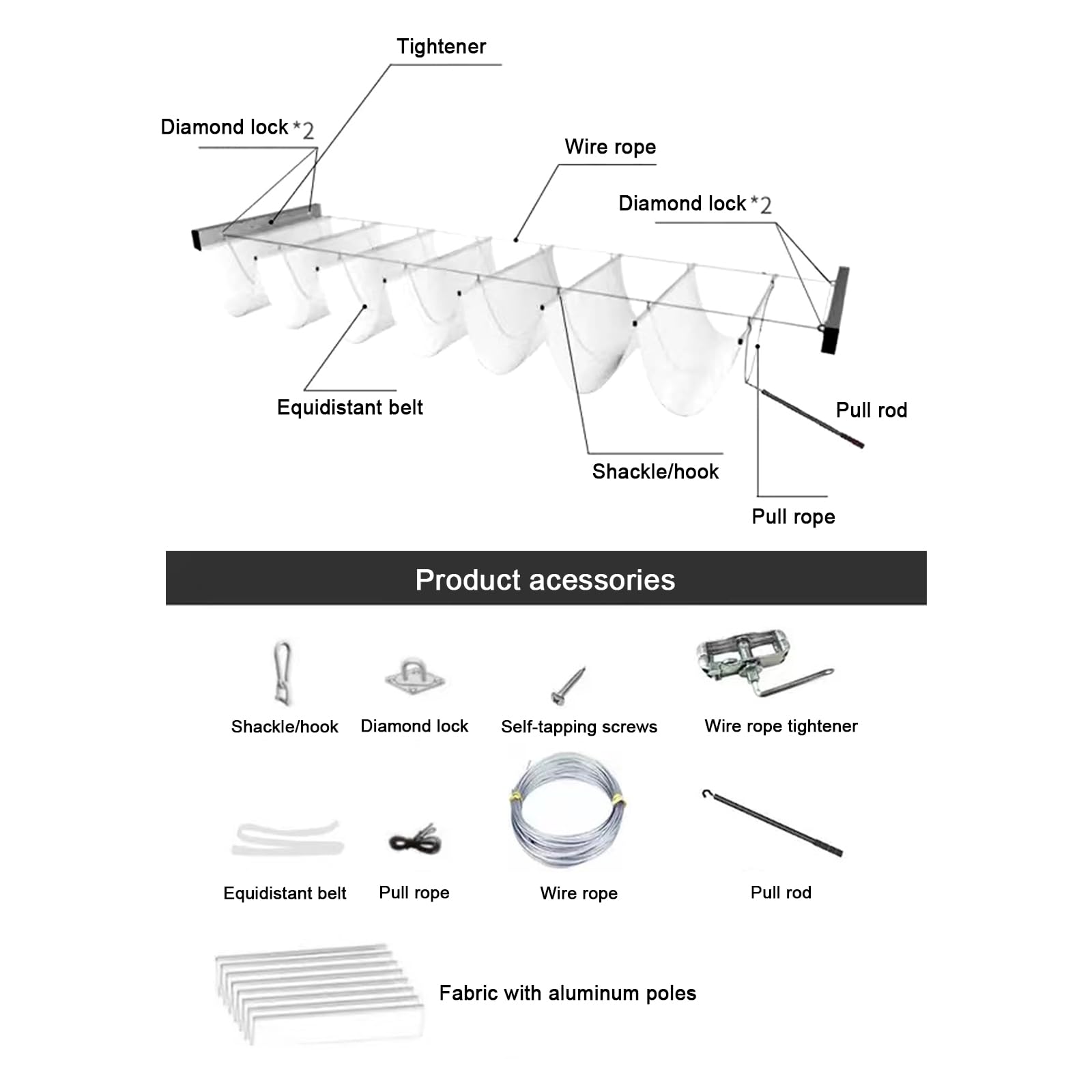 Ombra a Onda Vela a Forma di U,Vele Tendalino a Onda Beige per Patio,Copertura Pergola di Ricambio,Retrattile Onda Pergolato a Tettoia Appendere,Tenda da Sole per Esterno (1x4m/3.3x13ft)