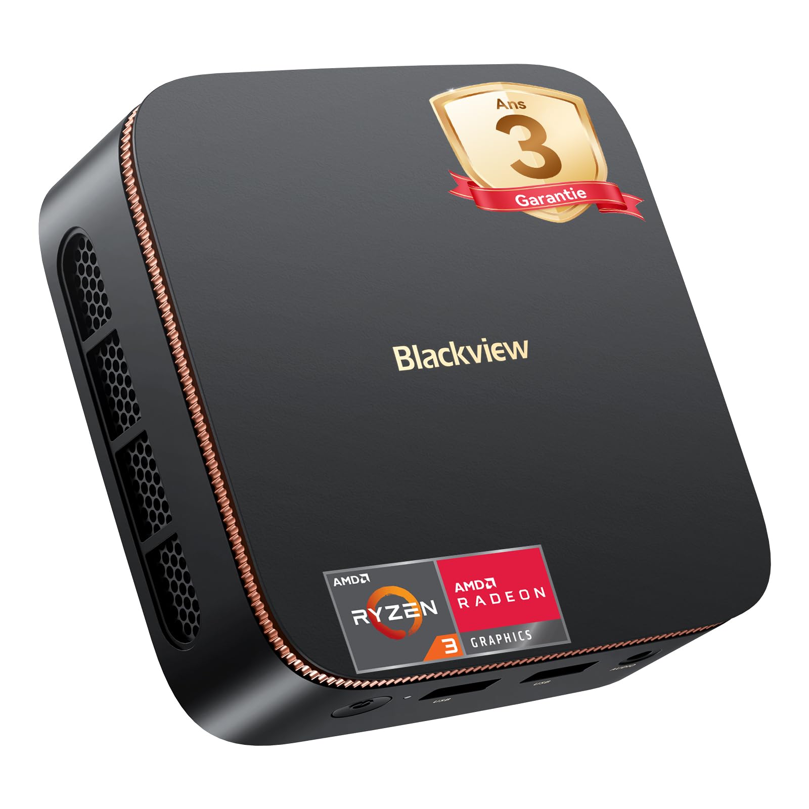 Blackview MP20 Mini PC Win11 Pro, AMD Ryzen 3300U(jusqu'à 3,50 GHz), 16 Go DDR4 RAM 512 Go M.2 SSD Mini Ordinateur de Bureau, Wi-FI 5G, 4K UHD Dual Display Tour PC pour l'école/Bureau.