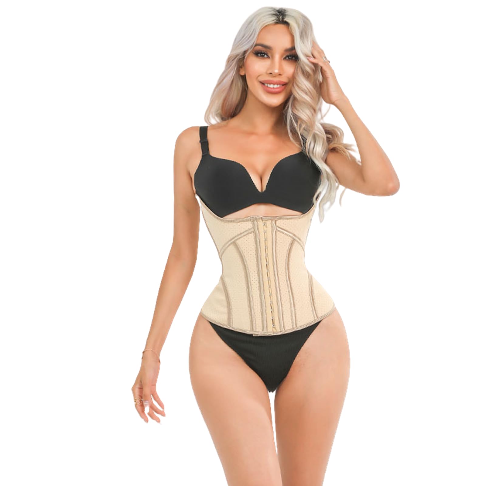 Corsetto Donna Cintura Modellante per Il Corpo da Donna, Corsetto di Controllo della Pancia, Busto Corto, Cintura in Lattice-Blu-s