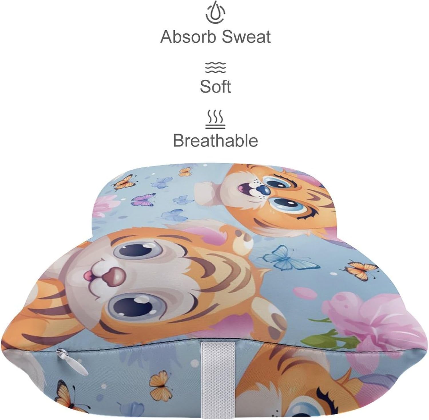 Butterfly & Tiger (1) 2 Pack Car Neck Pillow Car Headrest Soft Car Pillow for Most Cars