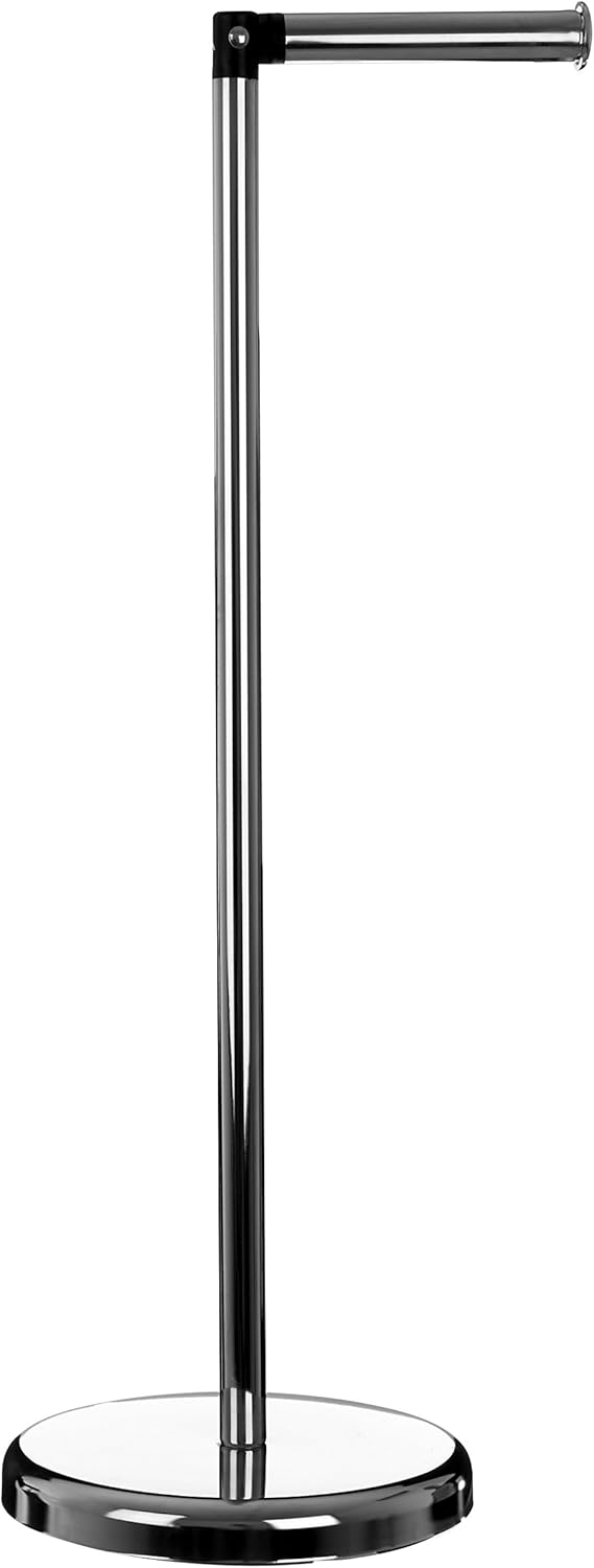 Premier Housewares Toilet Roll Holder, Chromed Metal, 19 x 24 x 55 cm