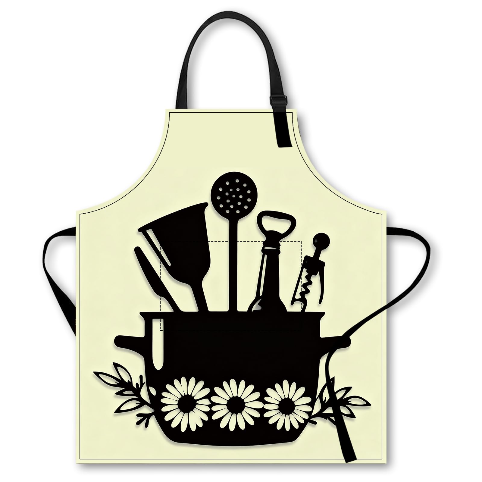 Nuxovilar Cute Cooking Kitchen Apron, 26.77 * 30.7 Inches, Essential for Kitchen Cooking, Baking, Festive Gatherings