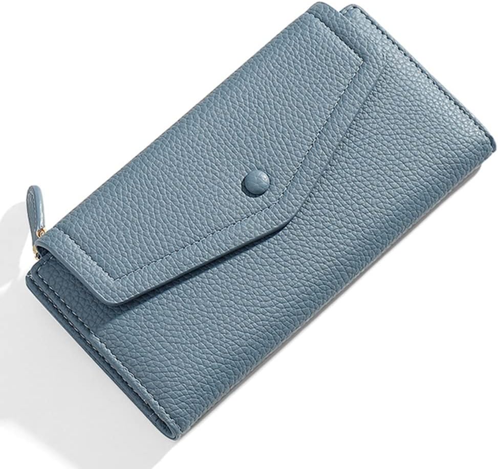 Casual Long Wallets for Women Soft Leather Coin Wallets Ladies Popular Card Holder Female Purses (Color : E, Size : 19.2 * 10.2 * 3cm)